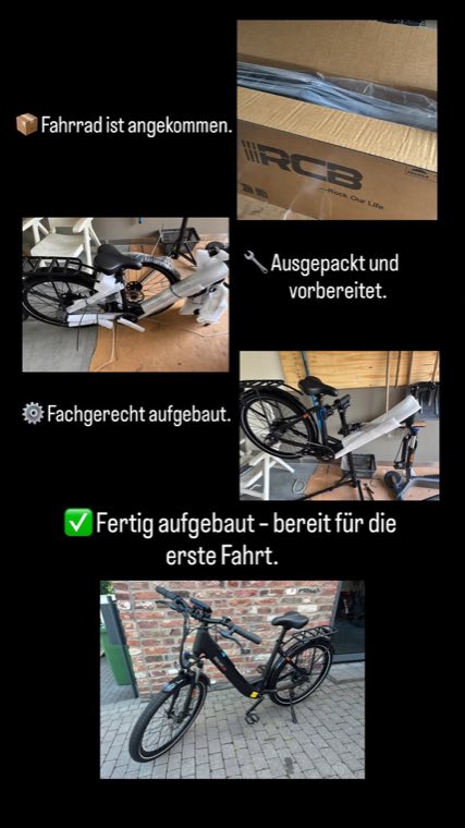 Aufbau eines neuen Fahrrads in vier Schritten